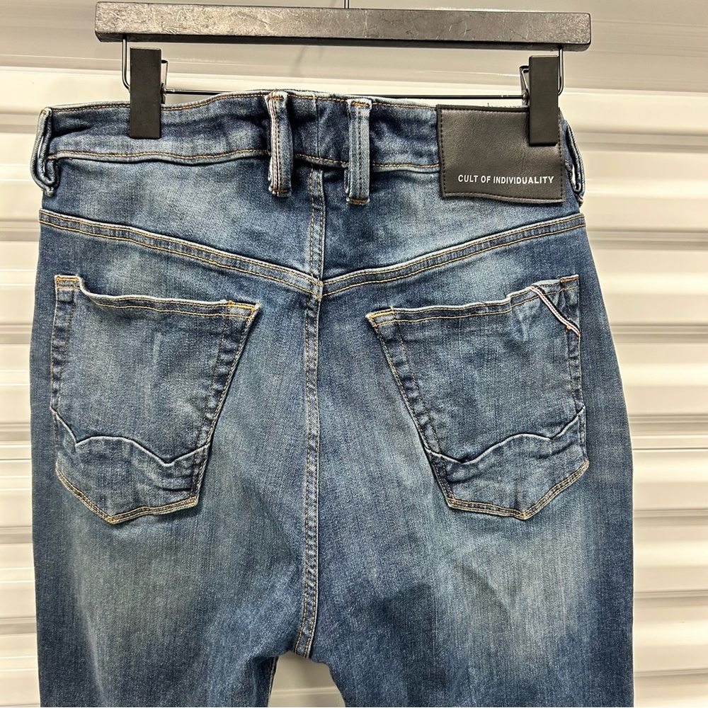Cult of Individuality Rocker Slim Stretch Straight Japanese Selvedge Jeans 38/32 - Picture 4 of 16